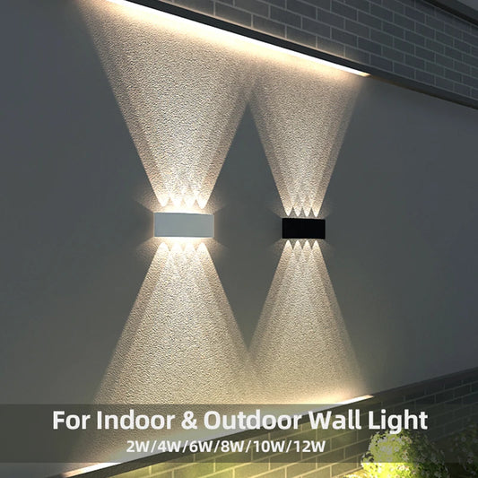 Aluminum LED Wall Lamp Waterproof IP65 Outdoor Garden Lights 8W 12W Interior Wall Light for Bedroom Living Room Stairs Lighting - Cashdust