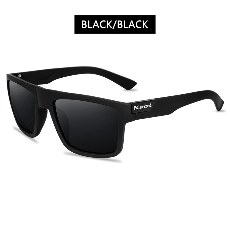 Fashion Black Polarized Sunglasses Men Women Classic Square Male Sun Glasses Stylish Outdoor Driving Fishing Sports Shades UV400 - Cashdust