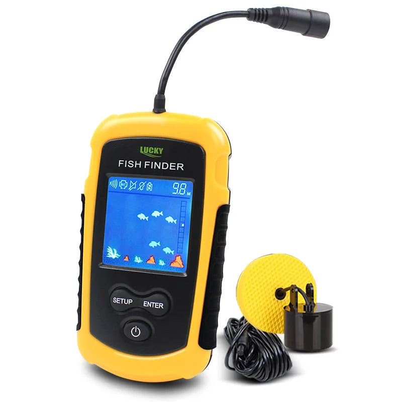 FFC1108-1 Alarm 100M Portable Sonar Fish Finders 45 degrees Sonar Coverage Echo Sounder Alarm Transducer Lake Sea Fishing - Cashdust