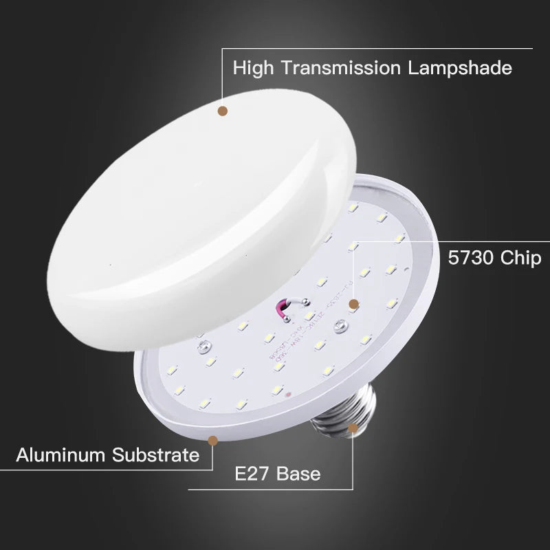 E27 Led Bulb Bombilla Lampara UFO Led Bulbs High Power 15W 20W 30W 40W 50W 60W Led Light Bulb for Home Lighting Led Lamps 220V - Cashdust