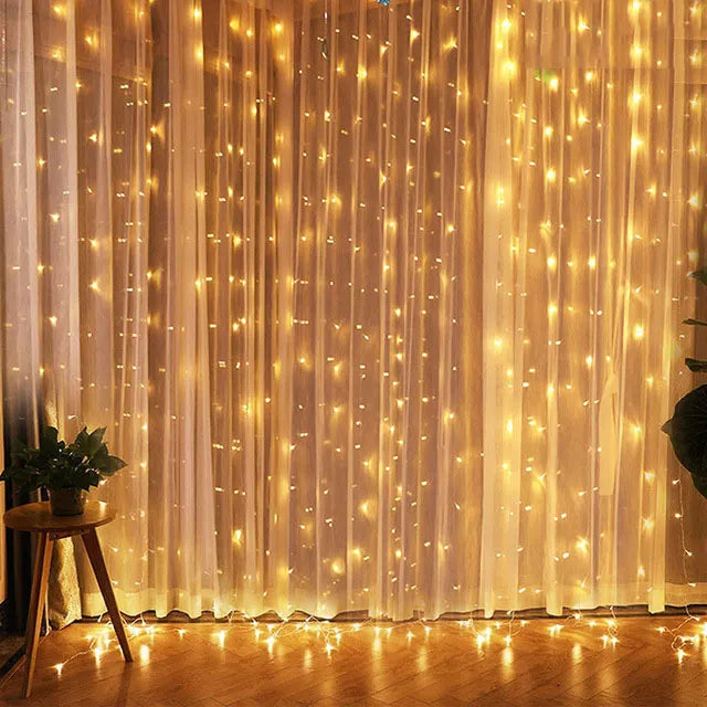 Christmas Lights Curtain Garland Merry Christmas Decorations For Home Christmas Ornaments Xmas Gifts Navidad 2024 New Year Decor - Cashdust