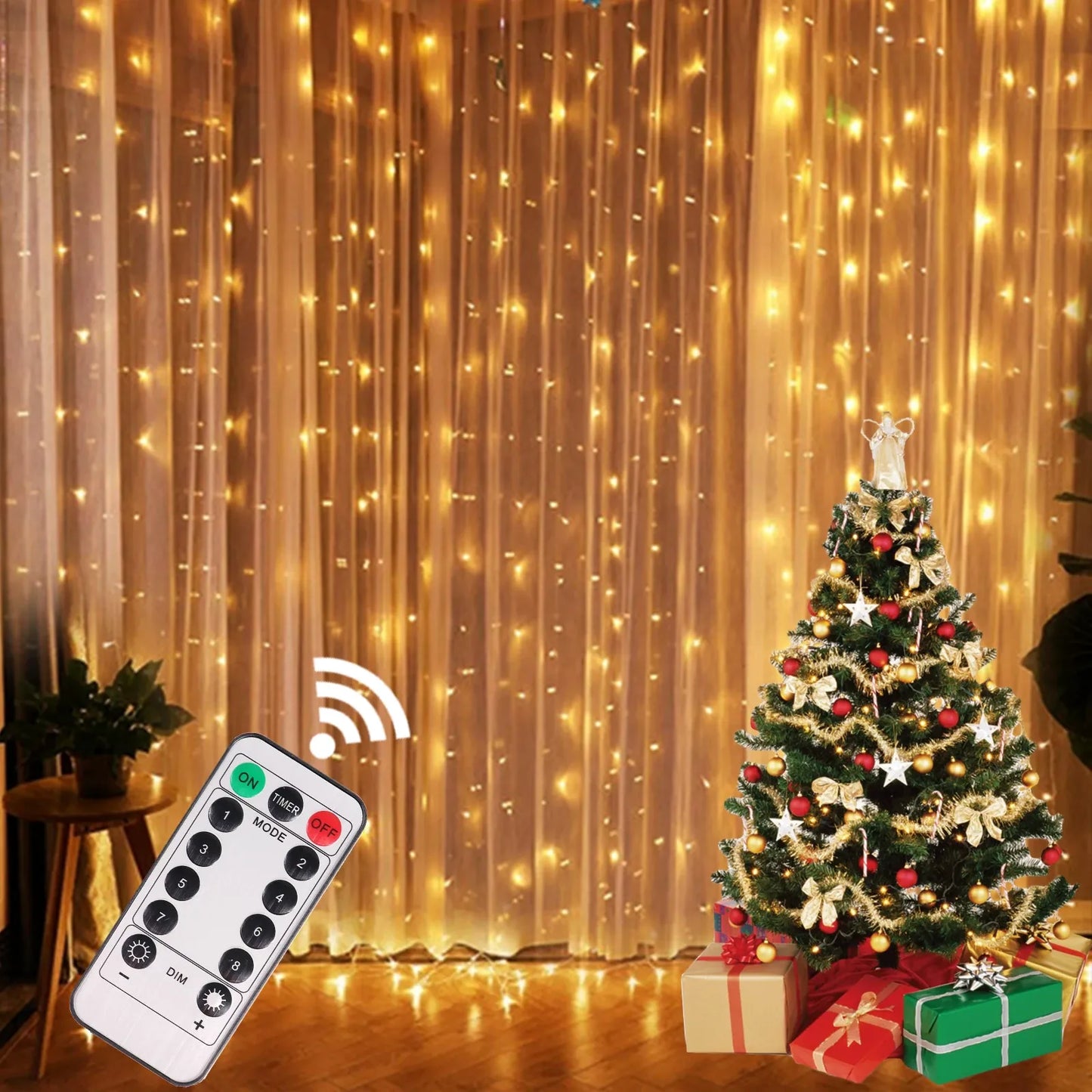 Christmas Lights Curtain Garland Merry Christmas Decorations For Home Christmas Ornaments Xmas Gifts Navidad 2024 New Year Decor - Cashdust