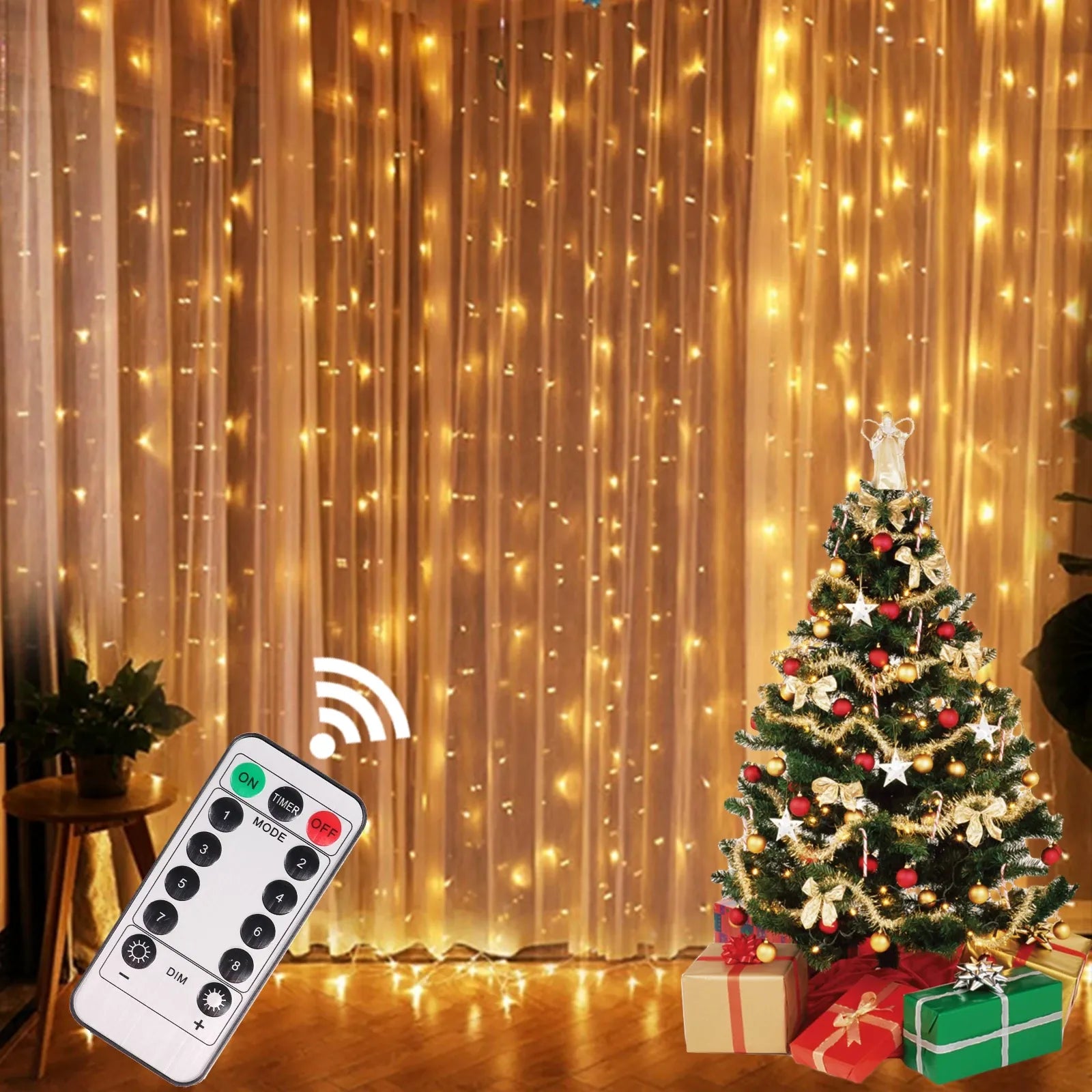 Christmas Lights Curtain Garland Merry Christmas Decorations For Home Christmas Ornaments Xmas Gifts Navidad 2024 New Year Decor - Cashdust