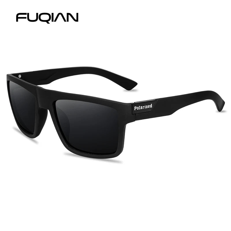 Fashion Black Polarized Sunglasses Men Women Classic Square Male Sun Glasses Stylish Outdoor Driving Fishing Sports Shades UV400 - Cashdust