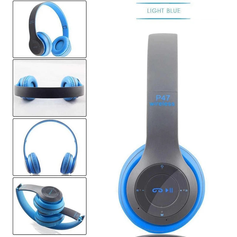 P47 Wireless Bluetooth Headphone With Microphone Foldable Headsets Bass HiFi Sound Music Stereo Earphone For Smartphones TV Game - Cashdust