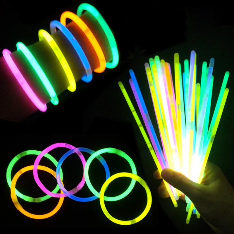 50/100Pcs Glow Stick Fluorescent Stick Neon Necklace Bracelets Party Light Stick For Wedd Festive Concert Party Glow Stick - Cashdust