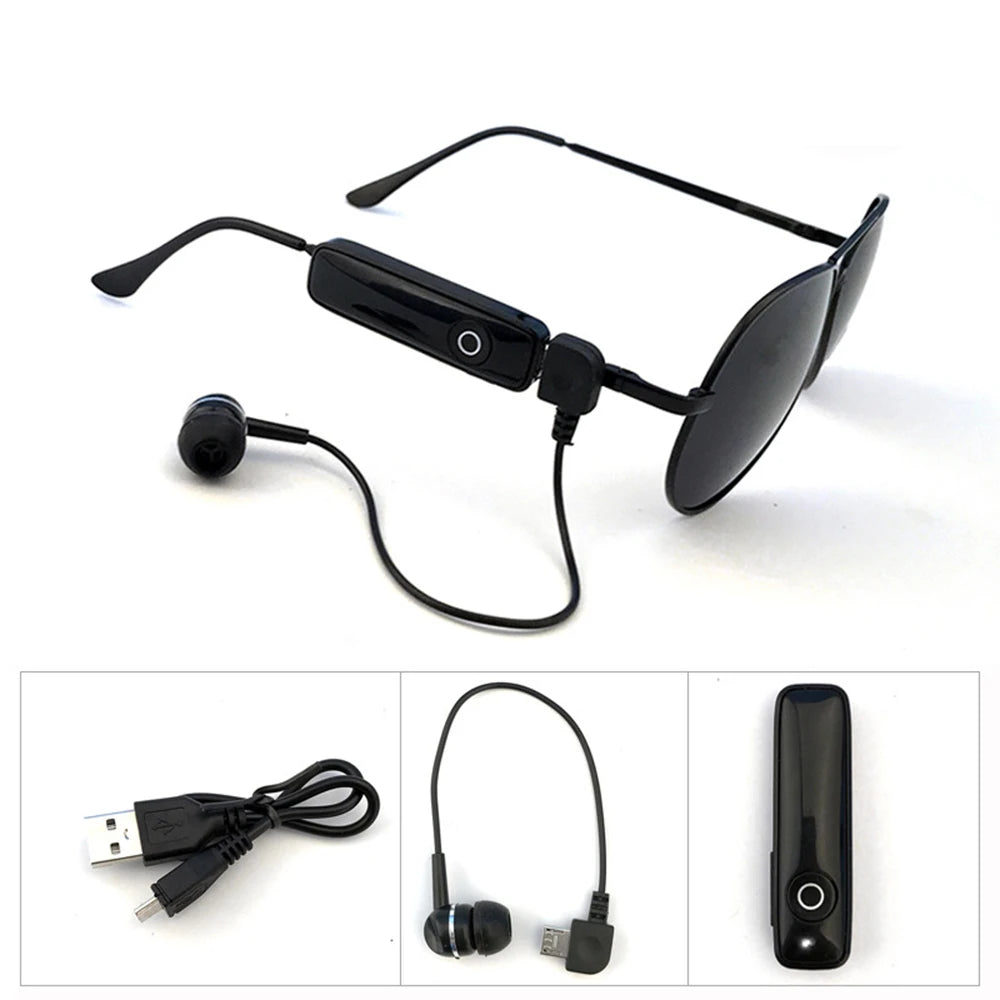 New Smart Glasses Polarized Retro Sunglasses Bluetooth Glasses Headset Voice Call HIFI Noise Reduction Outdoor Sport Headset - Cashdust