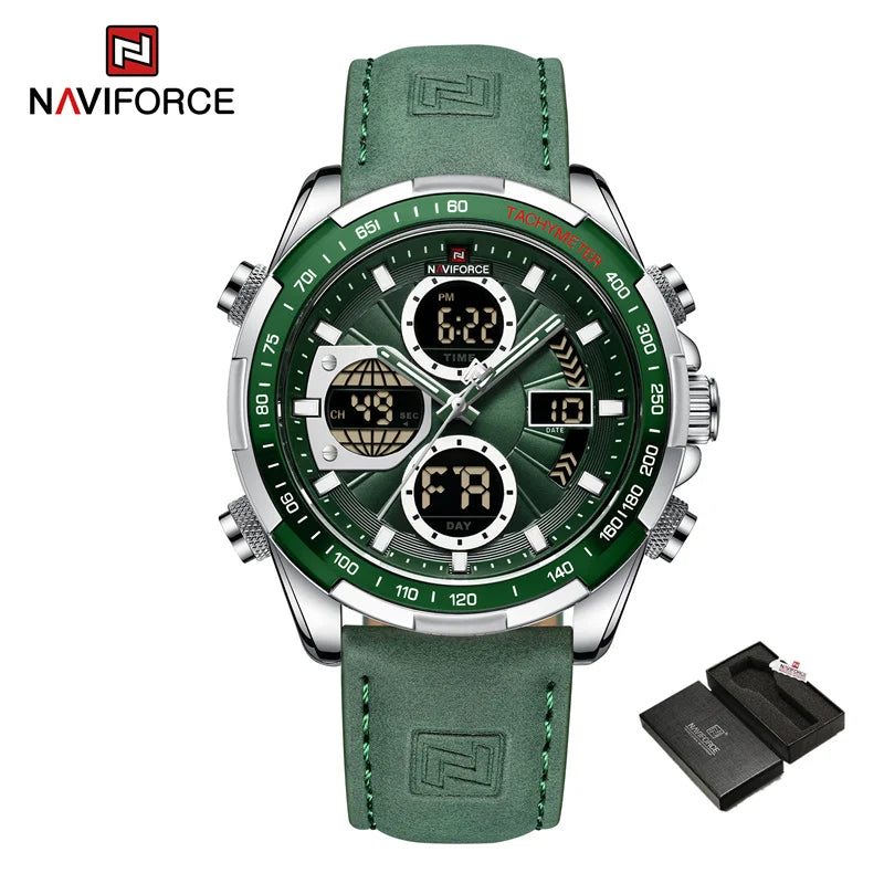 New NAVIFORCE Watches for Men Leather Mens Military Sport Waterproof Watch Quartz WristWatch Chronograph Male Clock - Cashdust