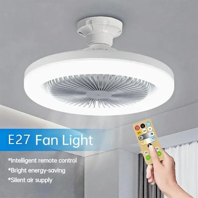 3In1 Ceiling Fan With Lighting Intelligent Remote Control For Bedroom Living Home Silent AC85-265V Lamp E27 Converter Base With - Cashdust