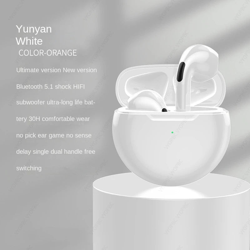 Original Air Pro 6 TWS Wireless Bluetooth Earphones Mini Pods Earbuds Earphone Headset For Xiaomi Android Apple iPhone Headphone - Cashdust