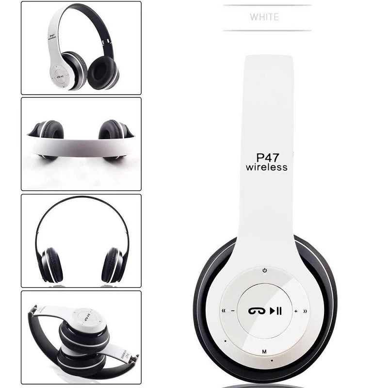 P47 Wireless Bluetooth Headphone With Microphone Foldable Headsets Bass HiFi Sound Music Stereo Earphone For Smartphones TV Game - Cashdust