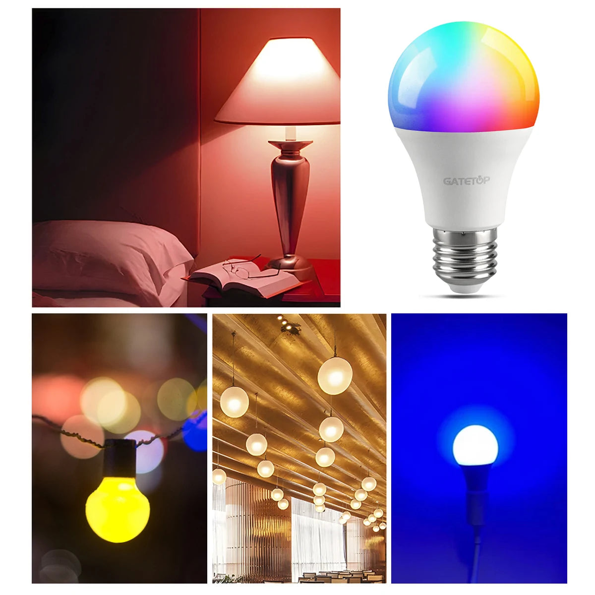 LED RGB Lamp Spotlight Bulb E27 E14 GU10 B22 AC120V 230V Bombillas LED 6W 10W IR Remote Control Led Smart RGBW Lamp Home Decor - Cashdust