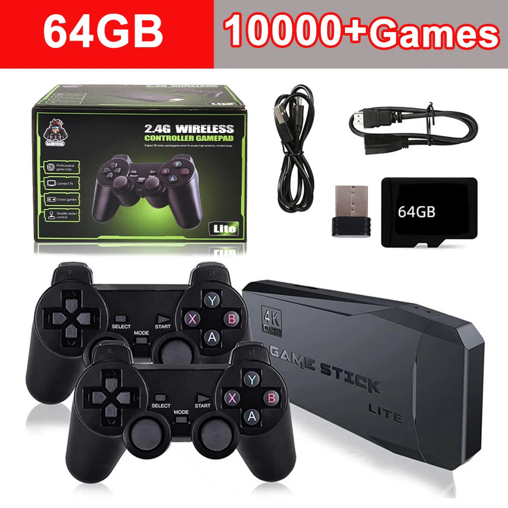 GD10 Video Game Stick 4K Console 2.4G Double Wireless Controller 40000 Games 128GB Retro Games for PS1/GBA Boy Christmas Gift - Cashdust