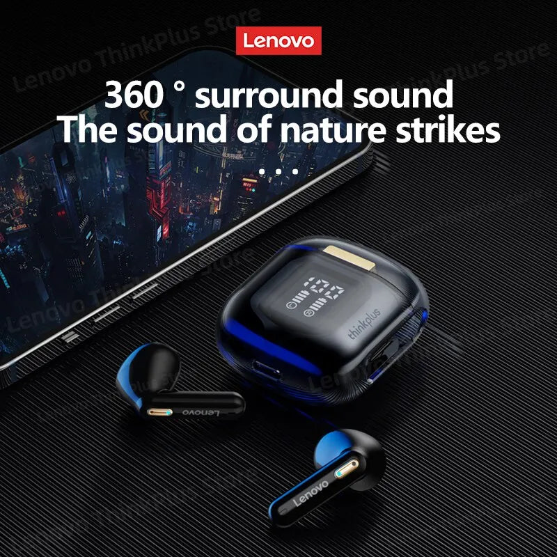 Lenovo LP6 Pro Bluetooth 5.3 Earphones TWS Sports Headphones Wireless Earbuds Dual HD Mic Headset LED Display Gaming Earphones - Cashdust