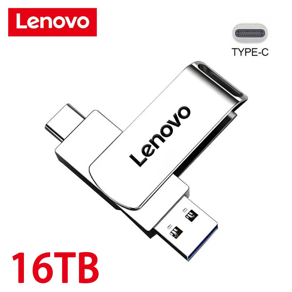 Lenovo 16TB USB 3.0 Flash Drives High Speed Transfer Metal Pendrive Memory Card Pendrive Flash Disk Memoria Waterproof 2024 New - Cashdust