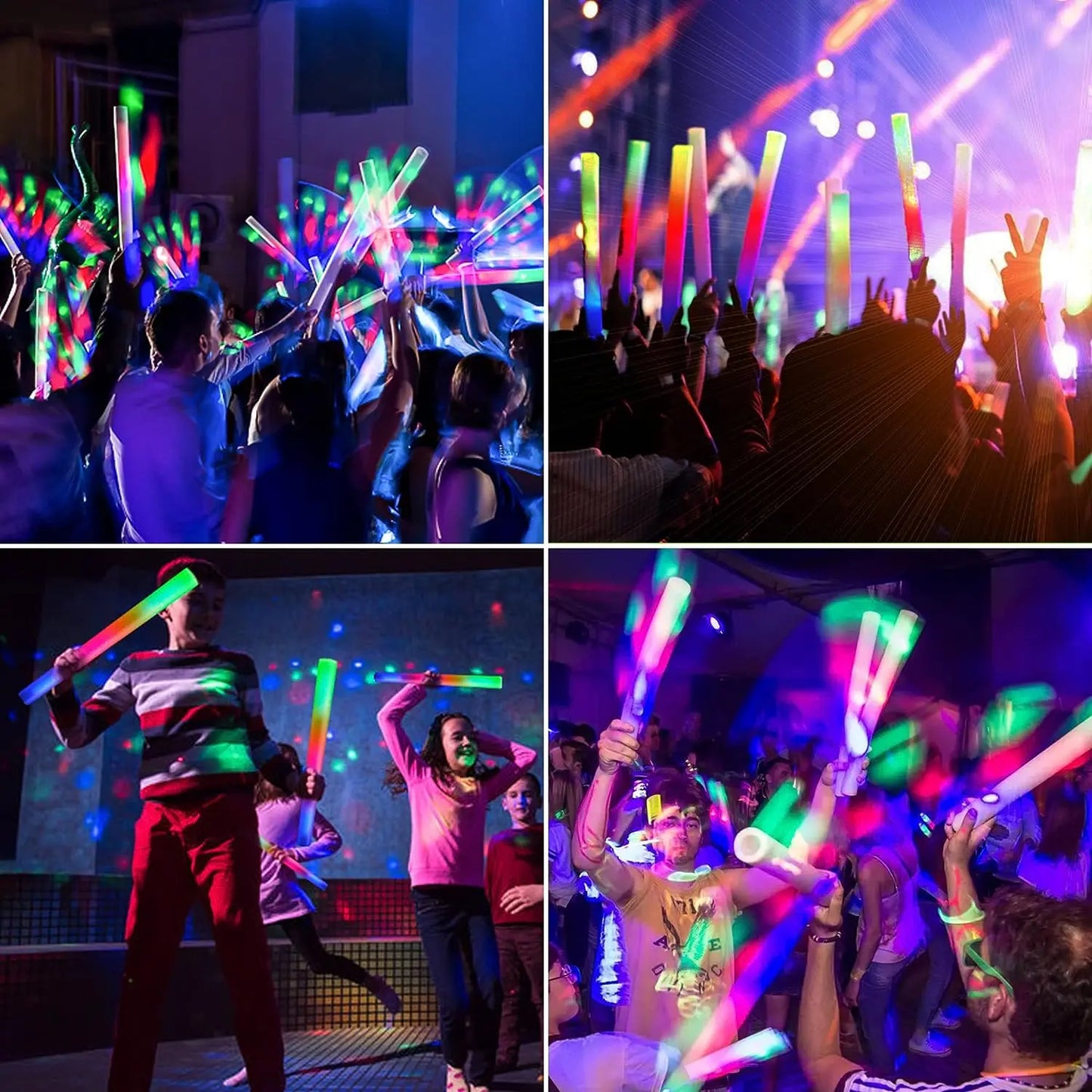 15/20Pcs LED Glow Sticks Bulk Colorful RGB Glow Foam Stick Cheer Tube Dark Light for Xmas Birthday Wedding Party Supplies - Cashdust