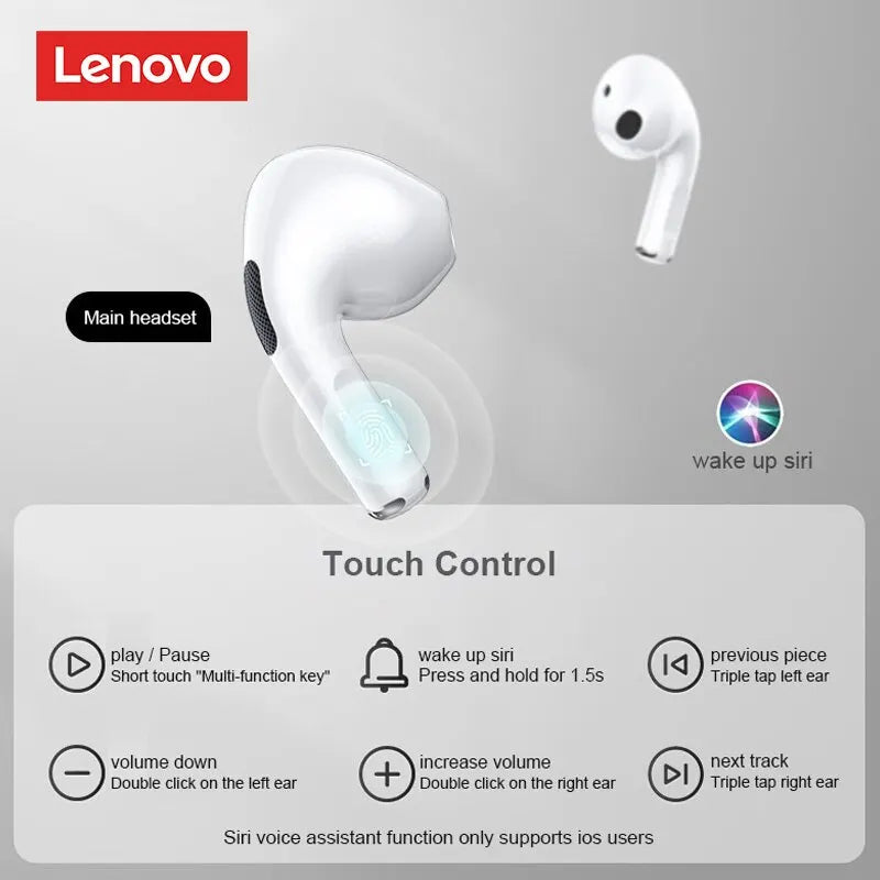 Lenovo LP40 Earphones TWS Wireless Bluetooth 5.0 Earbuds Bass Touch Control Stereo Noise Reduction Long Standby 230mAH - Cashdust