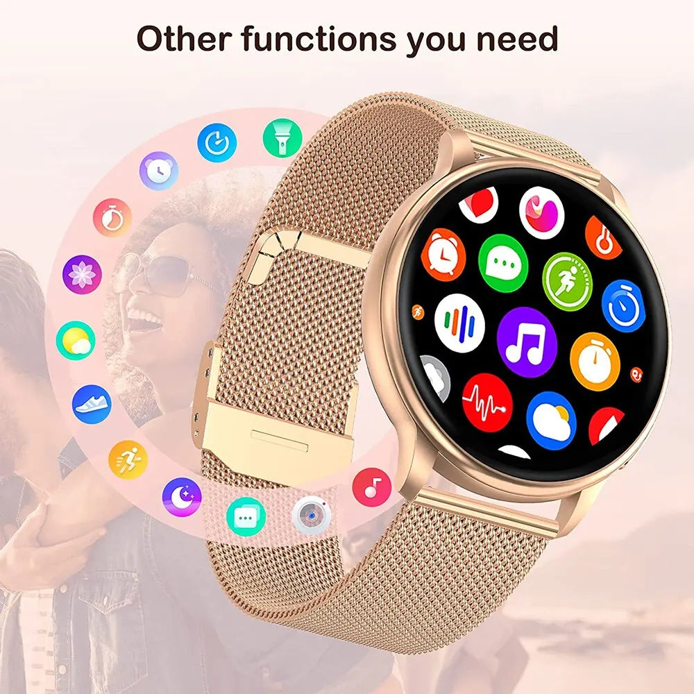 Bluetooth Call Smart Watch Women Custom Dial Steel Watches Men Sports Fitness Tracker Heart Rate Smartwatch For Android IOS G35 - Cashdust