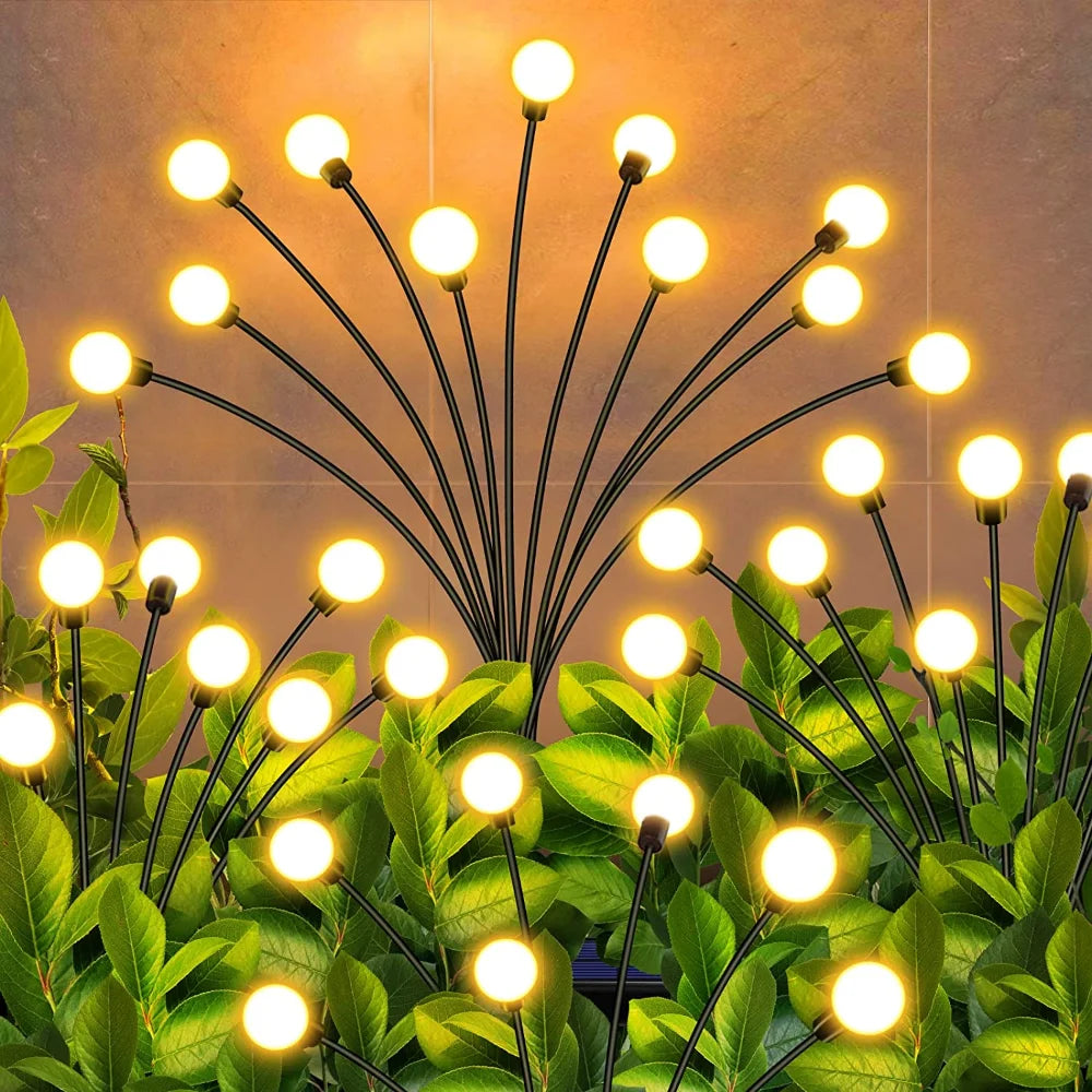 Solar Power Firefly Swaying Lawn Light Waterproof Garden Landscape Lamps with Dancing Outdoor Lighting Pathway Lights - Cashdust