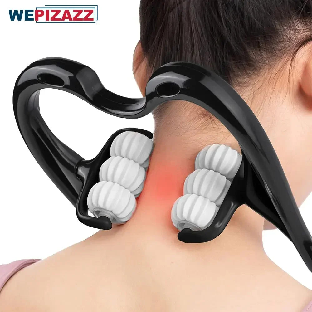 Neck Massager, Trigger Point Roller Massager for Pain Relief Deep Tissue Handheld Shoulder Massager Tools Massage Point Back Arm - Cashdust