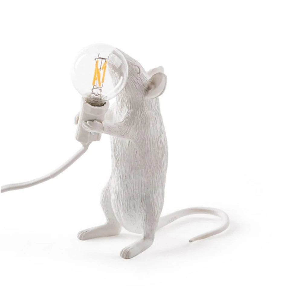 Modern LED Table Lights Resin Animal Rat Cat Squirrel LED Night Lights Mouse Table Lamps Home Decor Desk Lamp Lighting Fixtures - Cashdust