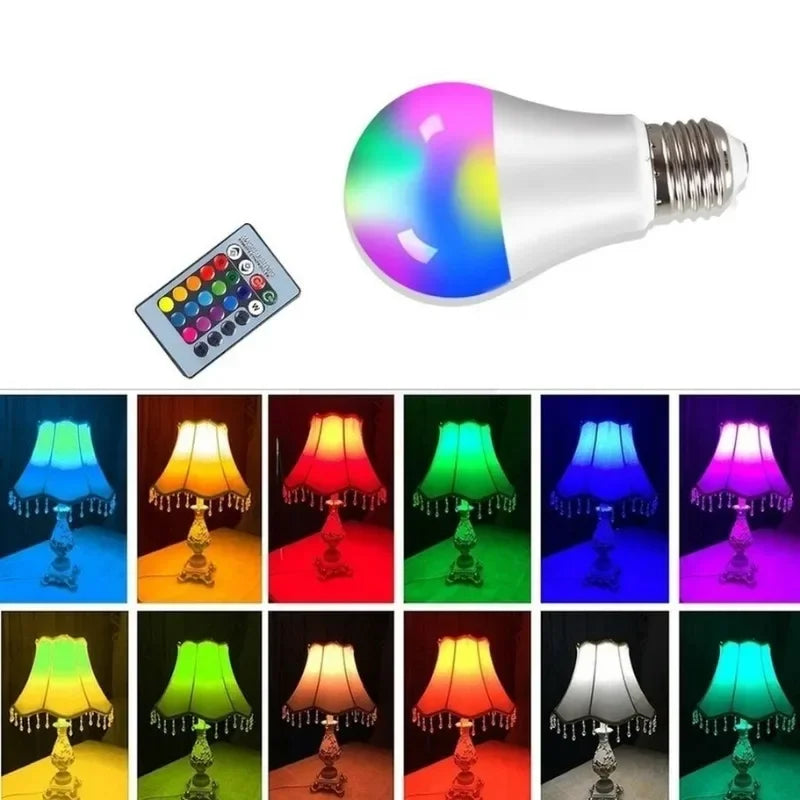 E27 LED RGB Lamp Spotlight Bulb AC 85-265V Bombillas LED 3W5/10/15W IR Remote Control Bulb Smart Led RGBW Lamp Home Decor - Cashdust