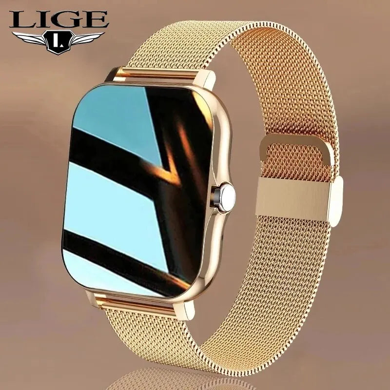 LIGE 2024 Smart Watch For Men Women Gift Full Touch Screen Sports Fitness Watches Bluetooth Calls Digital Smartwatch Wristwatch - Cashdust