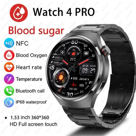 For Huawei Watch 4 Pro Smart Watch Men 360*360 HD Screen BT Call NFC IP68 Waterproof Heart rate Blood Sugar Smartwatch 2023 New - Cashdust