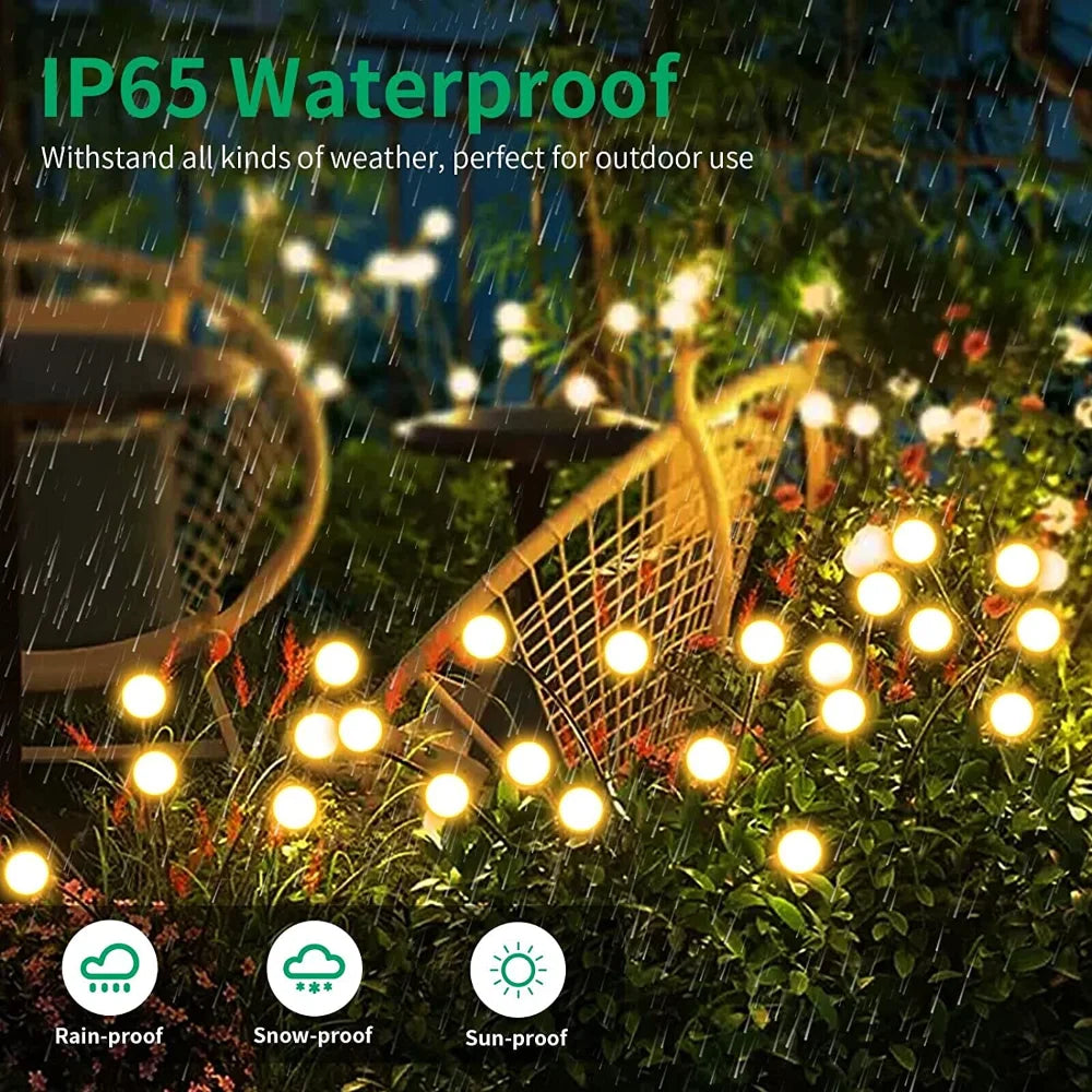 Solar Power Firefly Swaying Lawn Light Waterproof Garden Landscape Lamps with Dancing Outdoor Lighting Pathway Lights - Cashdust