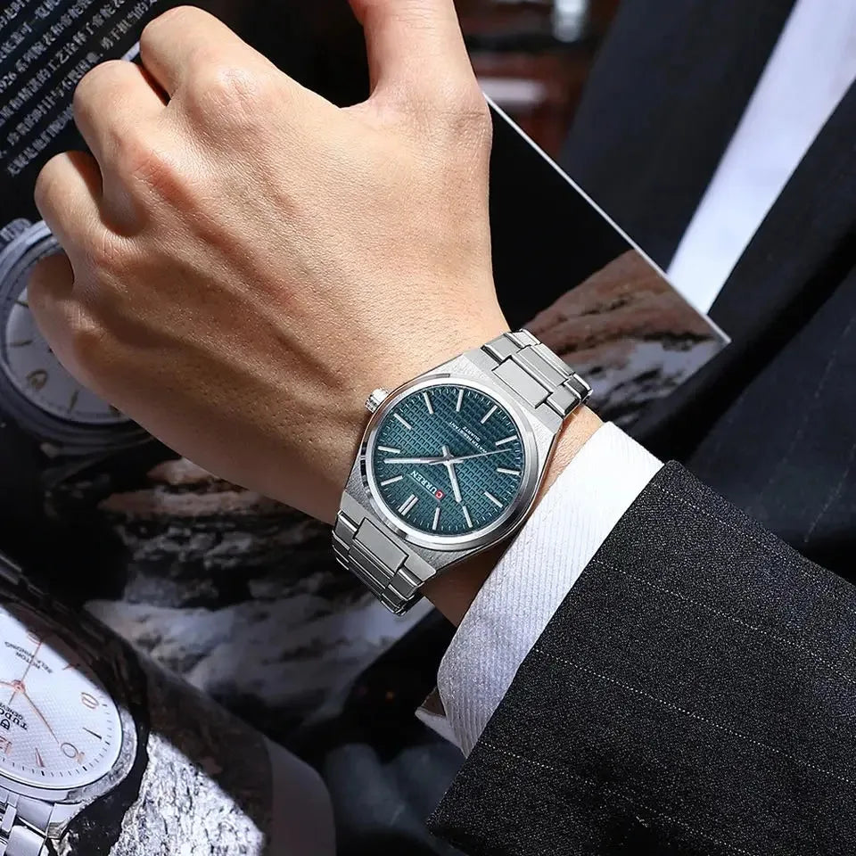 CURREN Luxury Men Watch Casual Business Style Watch for Men 30m Waterproof Stainless Steel Quartz Date Clock Blue 1 - Cashdust