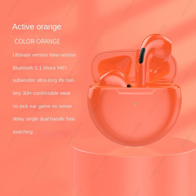 Original Air Pro 6 TWS Wireless Bluetooth Earphones Mini Pods Earbuds Earphone Headset For Xiaomi Android Apple iPhone Headphone - Cashdust