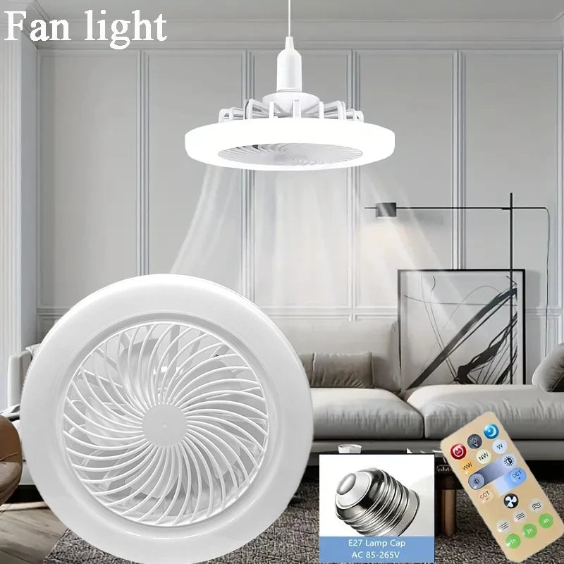 2-in-1 Three-speed Mode LED Fan Light LED Lamp Bead E27 Screw Fan Light Remote Control Wall Control Bedroom Light Fan Ceiling - Cashdust