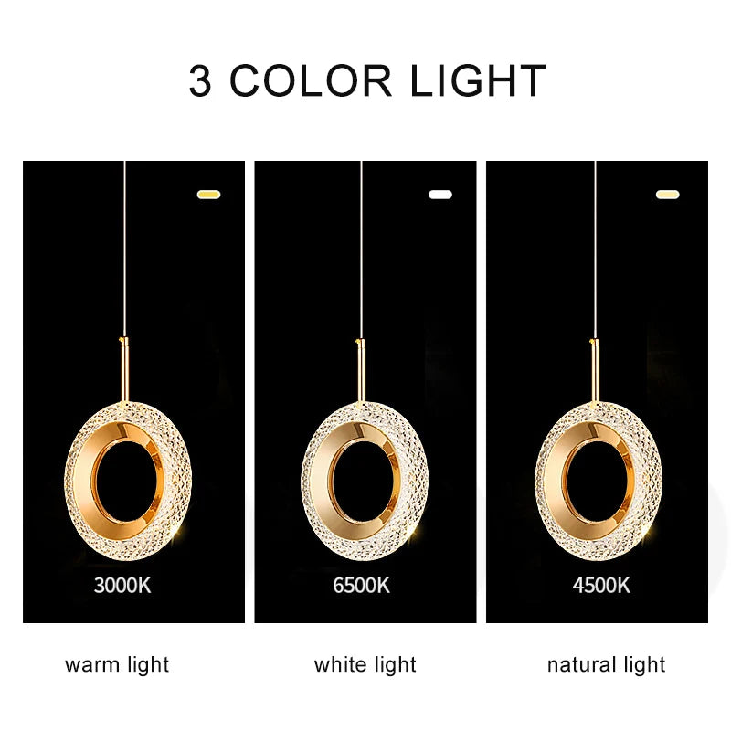 Nordic Ring LED Pendant Lights Indoor Hanging Lamp Room Decor For Bedside Bedroom Living Room Modern Pendant Lamp - Cashdust