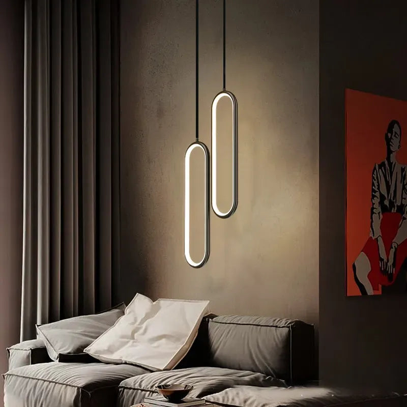 Modern Minimalist LED Pendant Light Chandelier For Bedroom Restaurant Living Room Gold Black Hanging Lamps Decoration Led Lustre - Cashdust