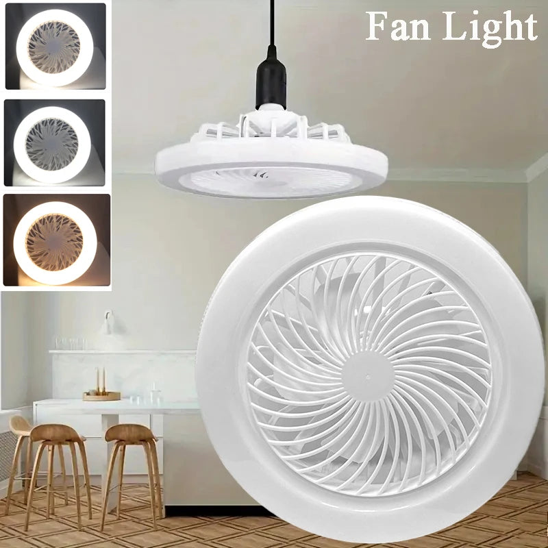 2-in-1 Three-speed Mode LED Fan Light LED Lamp Bead E27 Screw Fan Light Remote Control Wall Control Bedroom Light Fan Ceiling - Cashdust