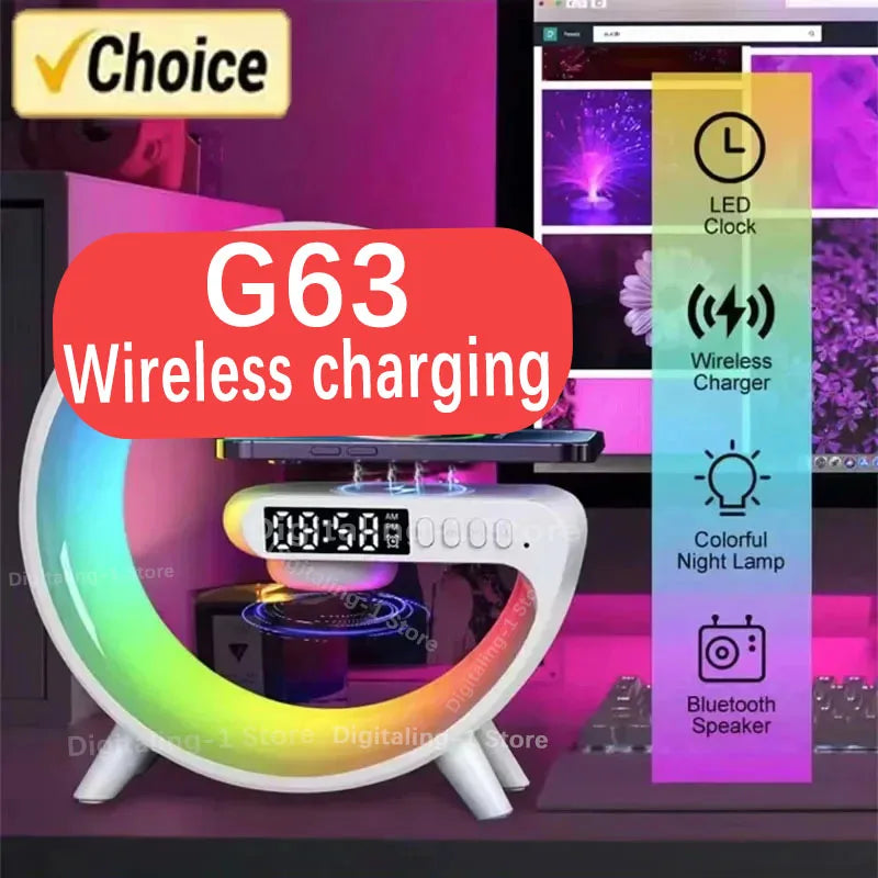 15W Multifunction Wireless Charger Pad Stand Speaker TF RGB Night Light Fast Charging Station for iPhone Samsung Xiaomi Huawei - Cashdust