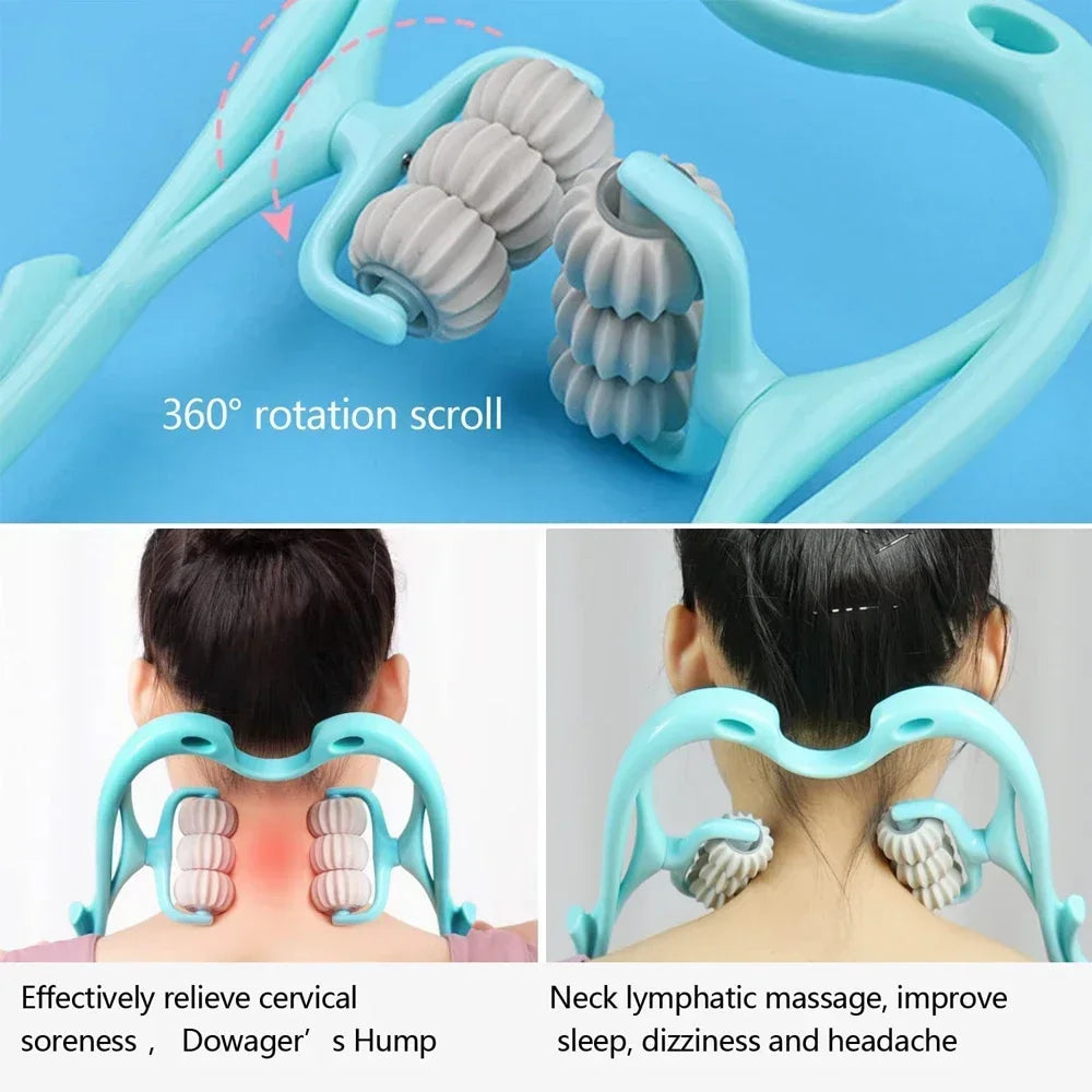 Neck Massager, Trigger Point Roller Massager for Pain Relief Deep Tissue Handheld Shoulder Massager Tools Massage Point Back Arm - Cashdust