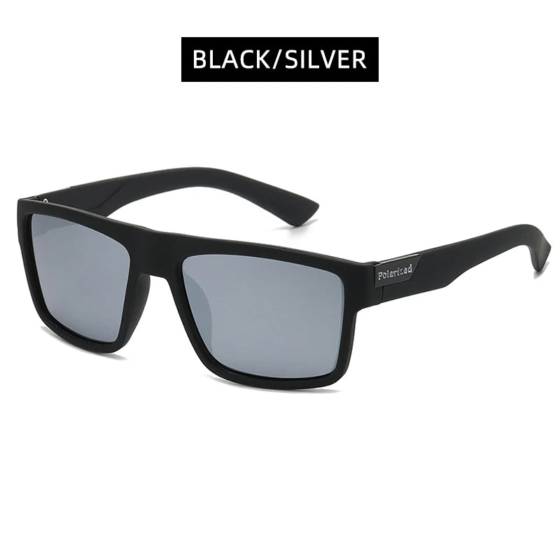 Fashion Black Polarized Sunglasses Men Women Classic Square Male Sun Glasses Stylish Outdoor Driving Fishing Sports Shades UV400 - Cashdust