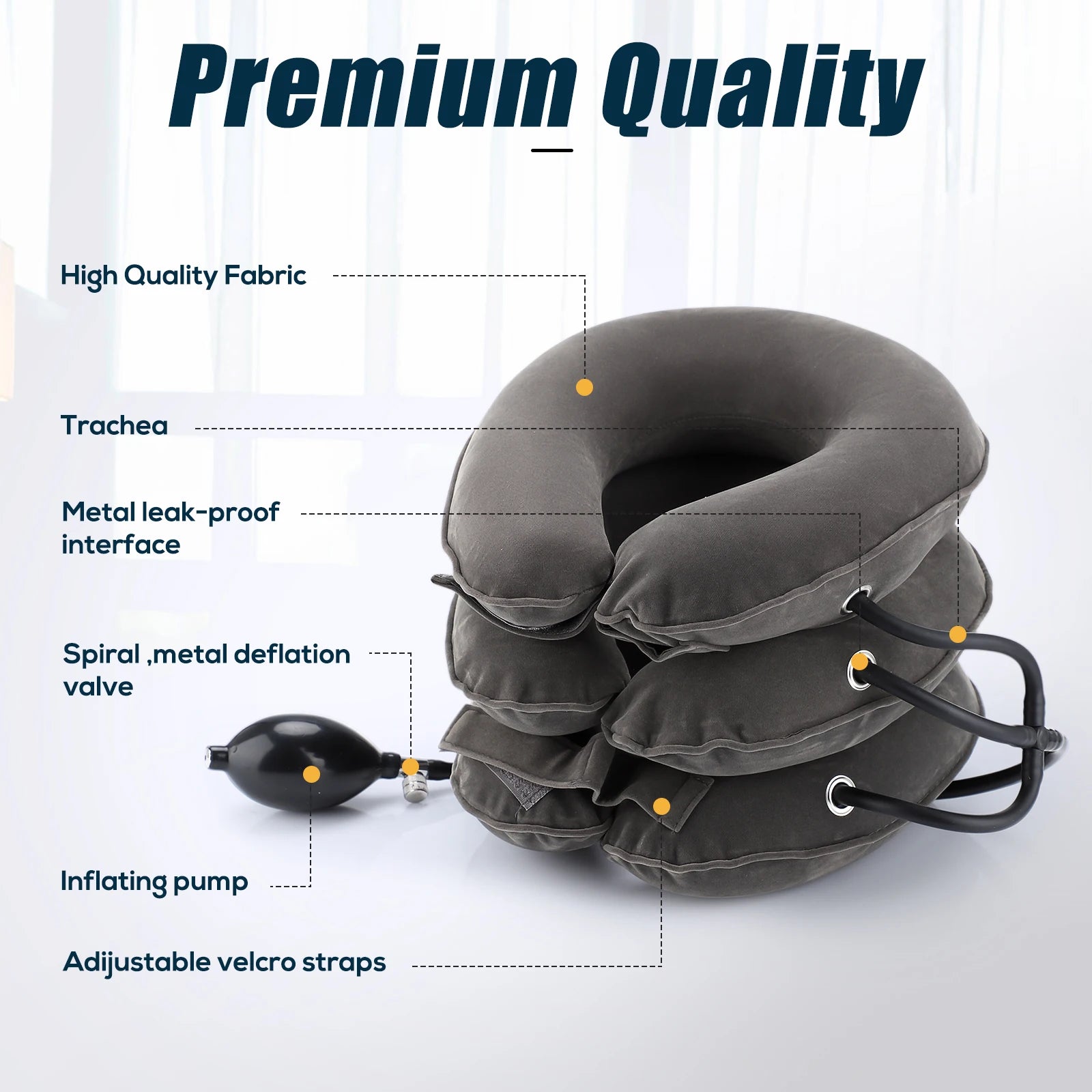 Neck Massager Cervical Support Pillow Air Pump Inflatable Collar Stretcher Brace 3/4 Layer Pain Relief Neck Ontlaster Traction - Cashdust