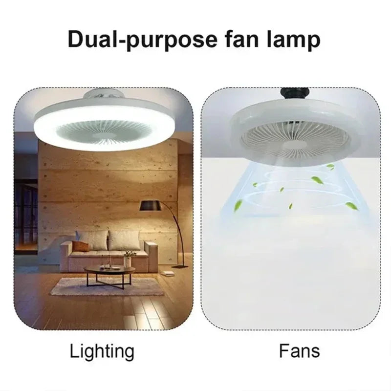 3In1 Ceiling Fan With Lighting Intelligent Remote Control For Bedroom Living Home Silent AC85-265V Lamp E27 Converter Base With - Cashdust