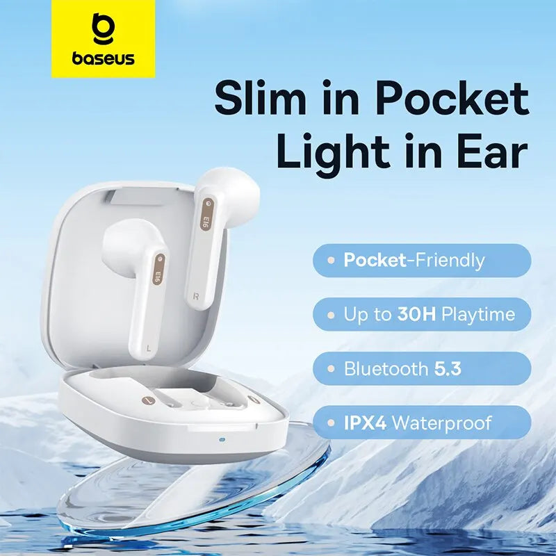 Baseus Bowie E16 Wireless Earphone Bluetooth 5.3 Earphones 30H Long Battery Life IPX4 Waterproof True Wireless Headphone Earbuds - Cashdust