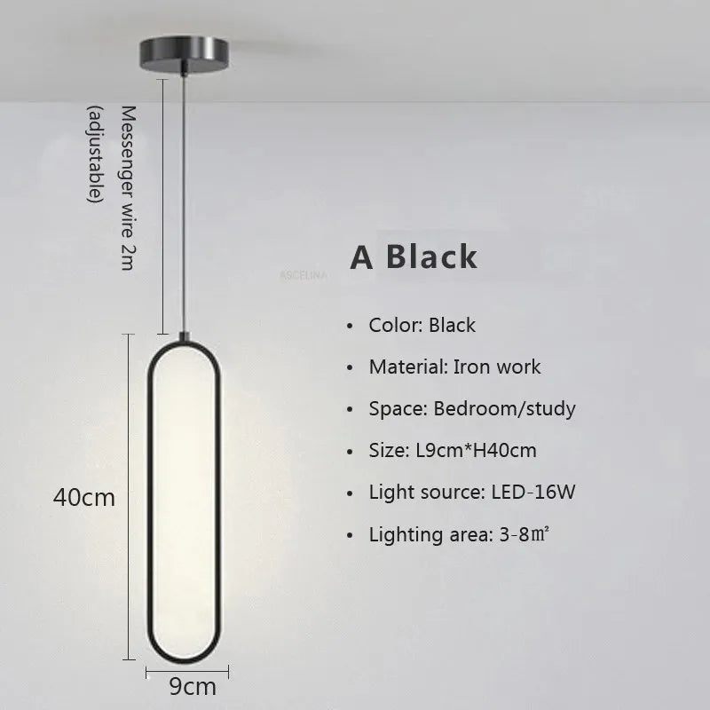 Modern Minimalist LED Pendant Light Chandelier For Bedroom Restaurant Living Room Gold Black Hanging Lamps Decoration Led Lustre - Cashdust