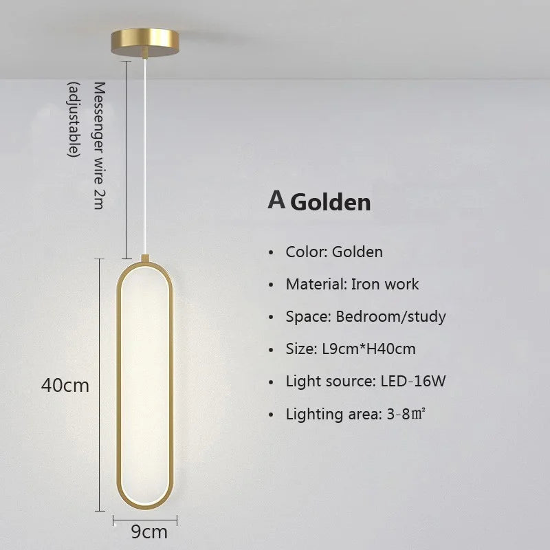 Modern Minimalist LED Pendant Light Chandelier For Bedroom Restaurant Living Room Gold Black Hanging Lamps Decoration Led Lustre - Cashdust