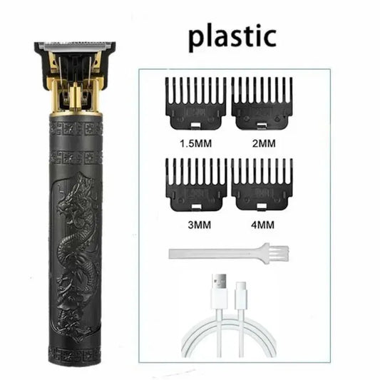 Haircut Razor for Men Rechargeable Clipper Shaver Adult Electric Vintage Clipperrazor Home USB Charging Barber Shop Black Dragon - Cashdust