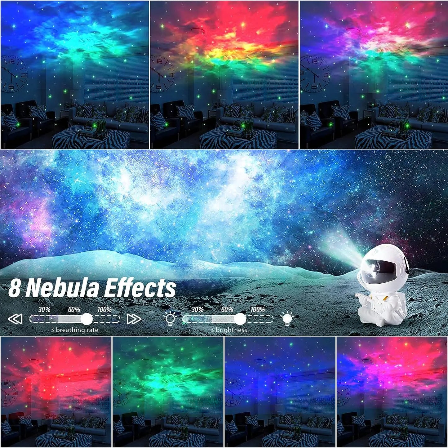 Star Projector Galaxy Night Light Astronaut Space Projector Starry Nebula Ceiling LED Lamp for Bedroom Home Decorative kids gift - Cashdust