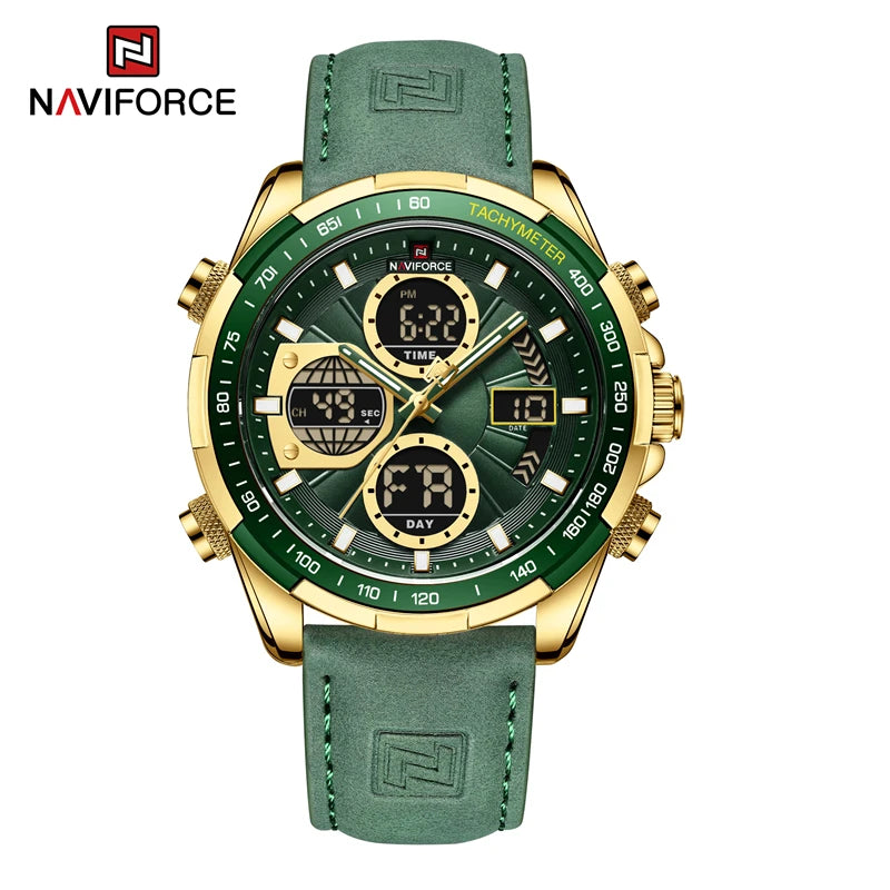 New NAVIFORCE Watches for Men Leather Mens Military Sport Waterproof Watch Quartz WristWatch Chronograph Male Clock - Cashdust