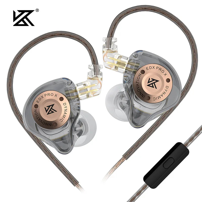 KZ EDX PRO X IEM Earphones Dynamic Drive HiFi Deep Bass Sound Earbud Sport Music Noise Cancelling Headset with Detachable Cable - Cashdust