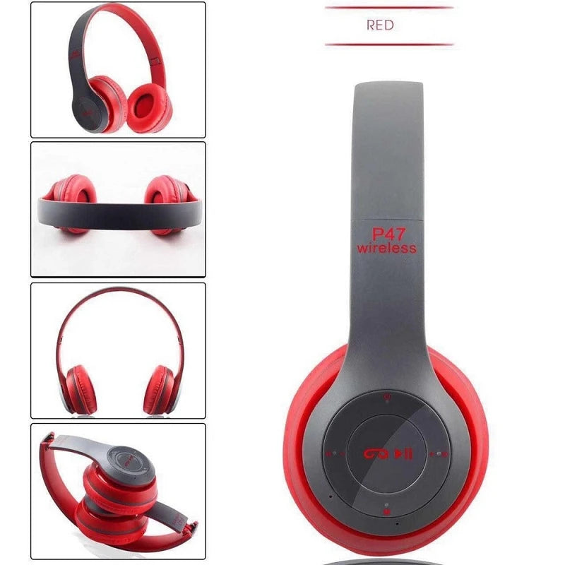 P47 Wireless Bluetooth Headphone With Microphone Foldable Headsets Bass HiFi Sound Music Stereo Earphone For Smartphones TV Game - Cashdust