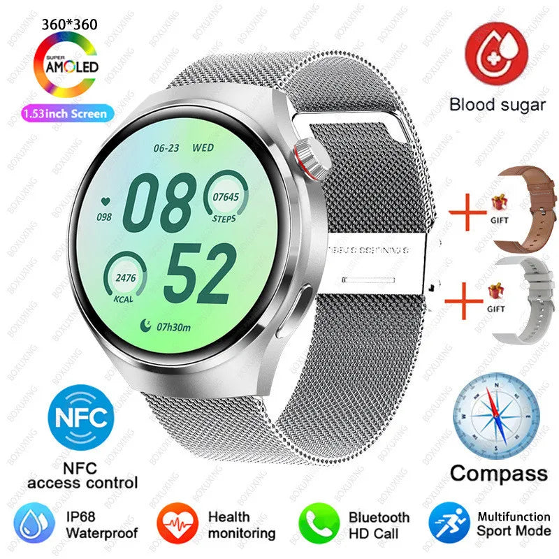 For Huawei Watch 4 Pro Smart Watch Men 360*360 HD Screen BT Call NFC IP68 Waterproof Heart rate Blood Sugar Smartwatch 2023 New - Cashdust