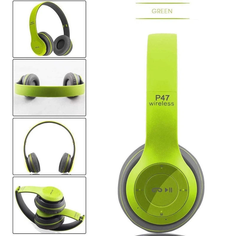 P47 Wireless Bluetooth Headphone With Microphone Foldable Headsets Bass HiFi Sound Music Stereo Earphone For Smartphones TV Game - Cashdust